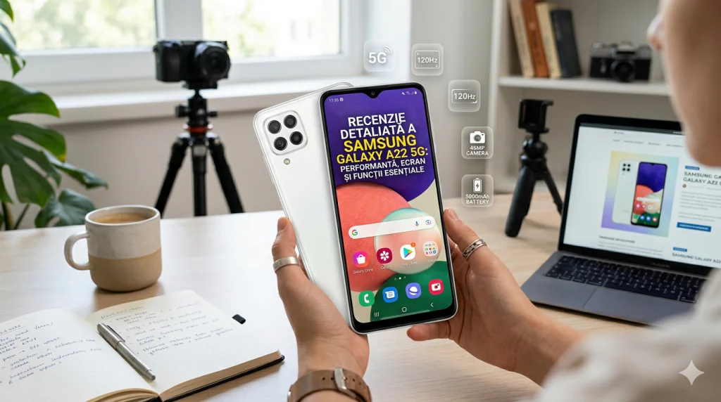 Recenzie detaliată a Samsung Galaxy A22 5G: Performanță, Ecran și Funcții Esențiale in 2026
